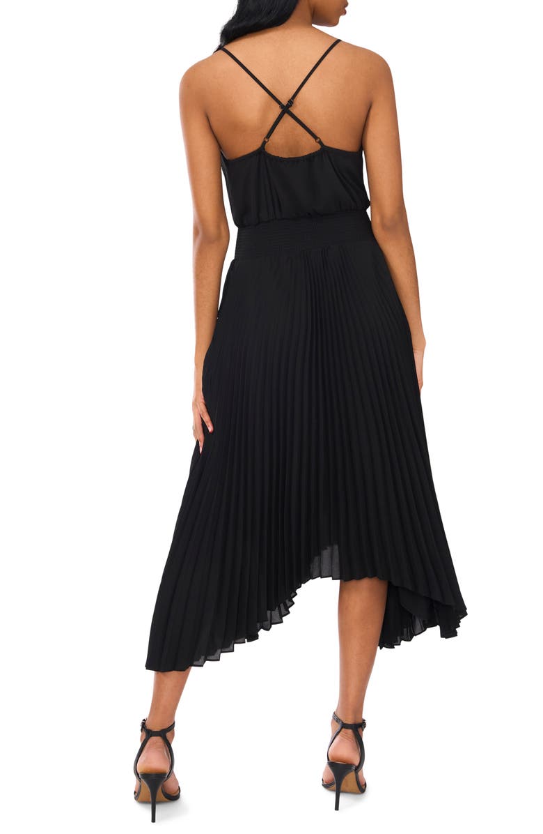 Halogen<sup>®</sup> Pleated Sharkbite Hem Midi Dress, Alternate, color, 