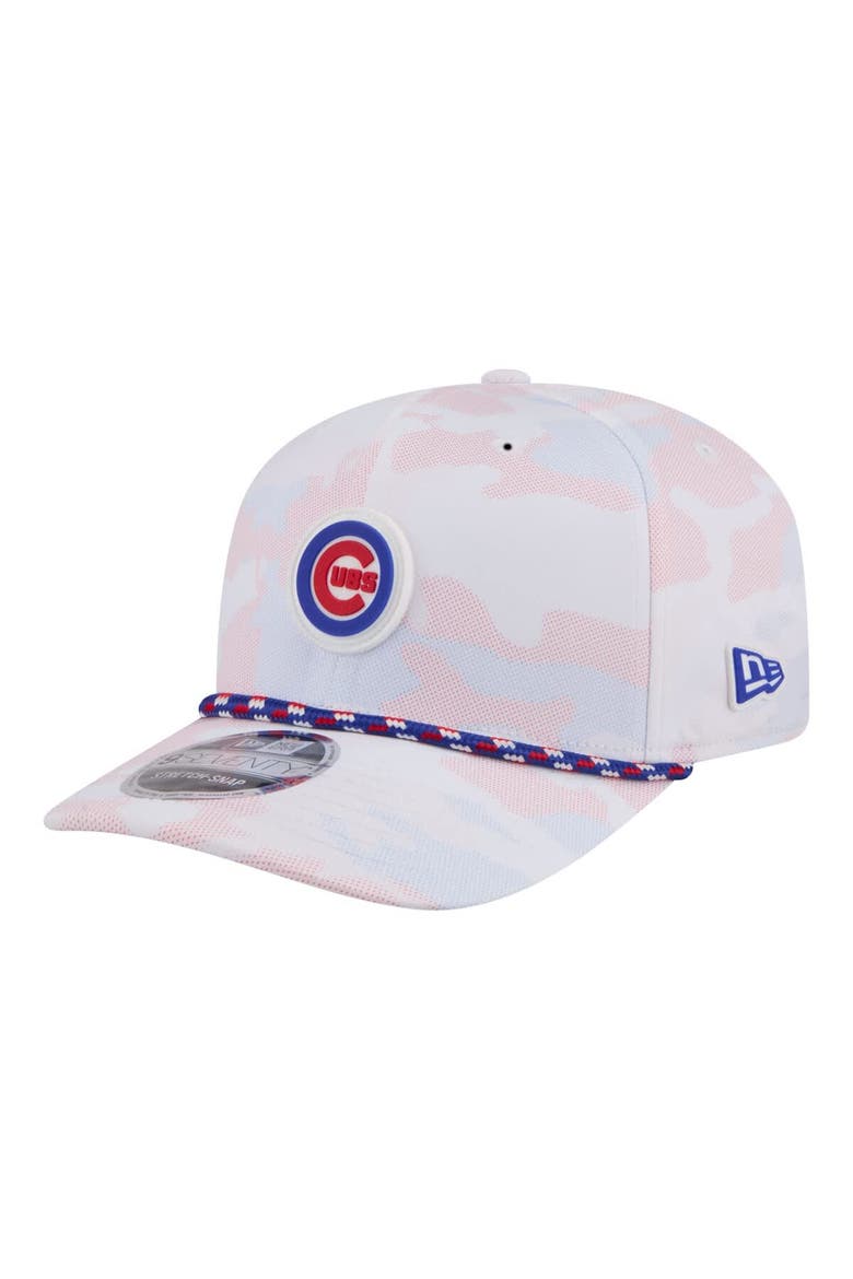 Men's New Era  White Chicago Cubs Camo Rope 9SEVENTY Adjustable Hat, Main, color, White