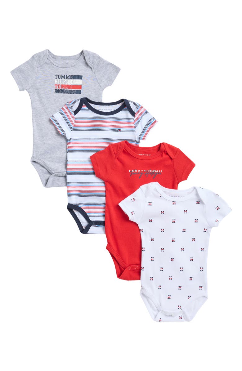 Tommy Hilfiger 4-Pack Assorted Bodysuits, Main, color,