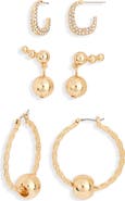 NORDSTROM RACK 3-Pack Rope Hoop Earrings