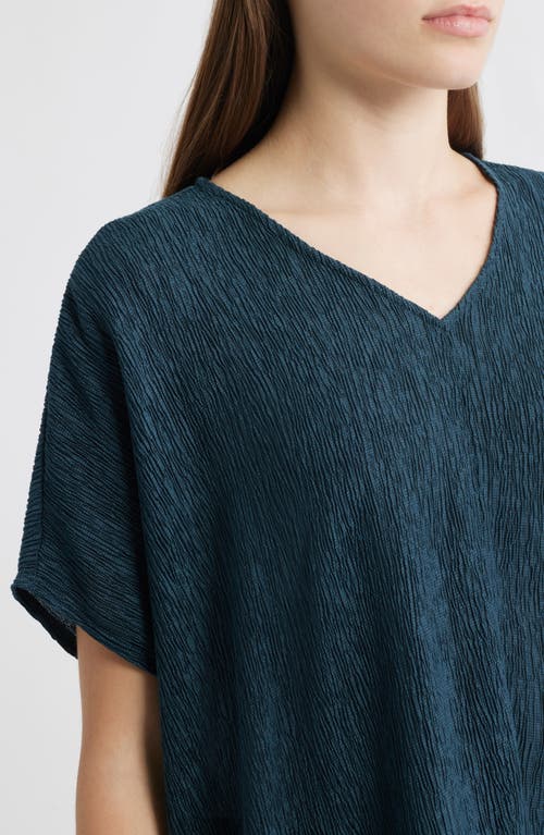 Eileen Fisher V-neck Boxy Tunic Top In Green