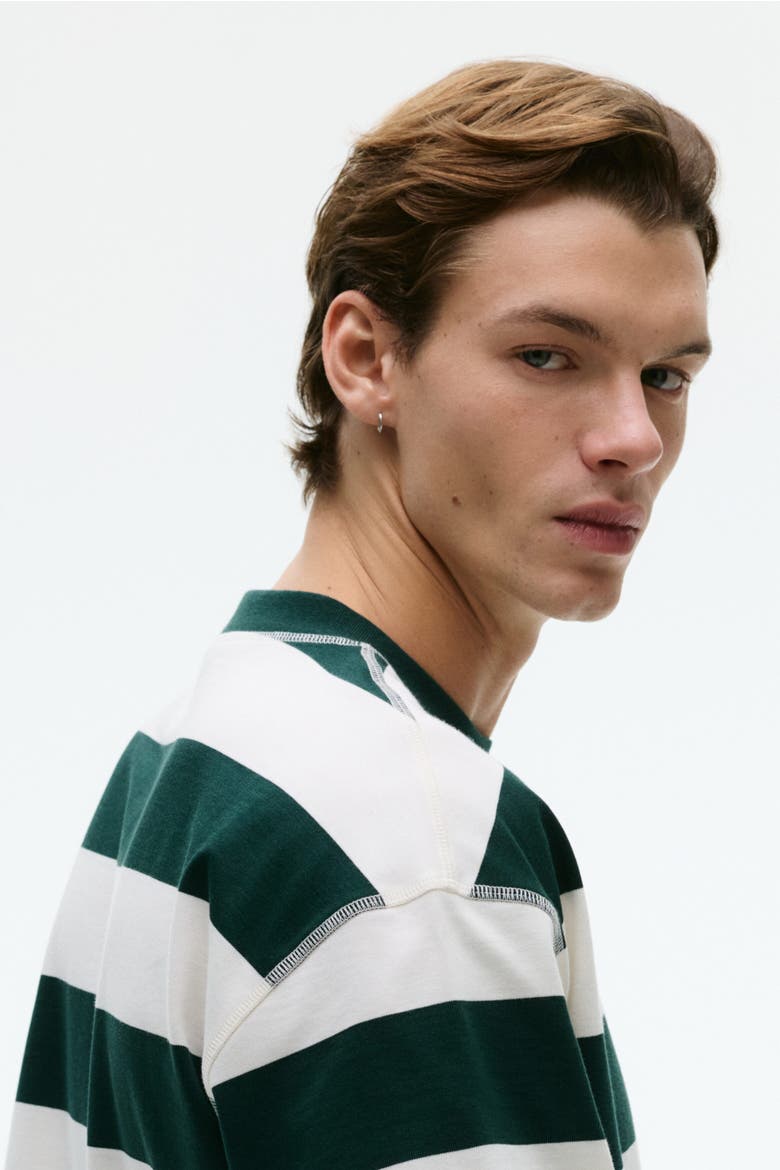Oversized Fit T-shirt, Alternate, color, Dark green/striped