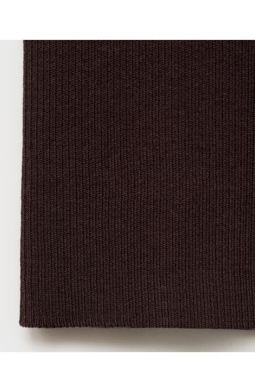 Mango Short-sleeved Ribbed Sweater Chocolate In Brown