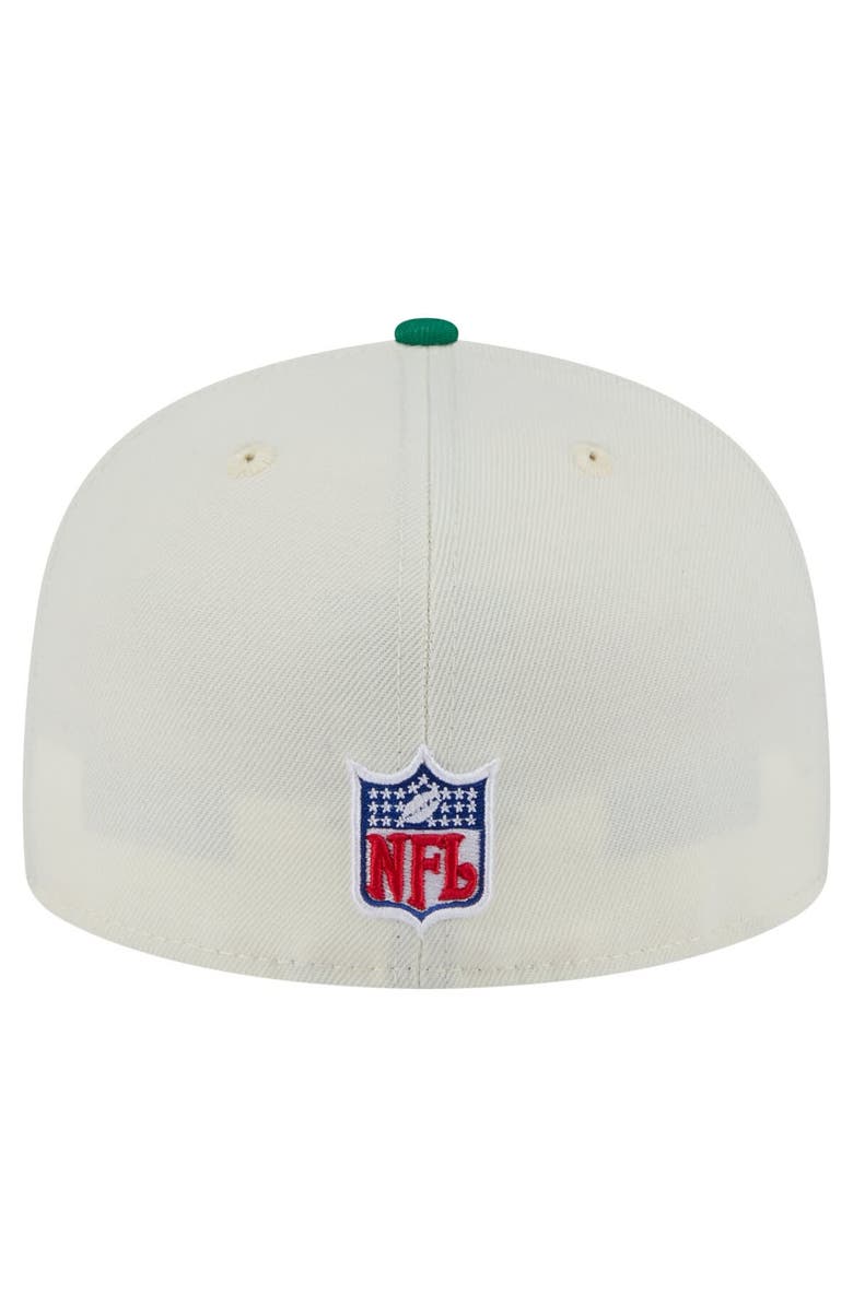 New Era Men's New Era  White/Kelly Green Philadelphia Eagles Throwback Main 59FIFTY Fitted Hat, Alternate, color, 