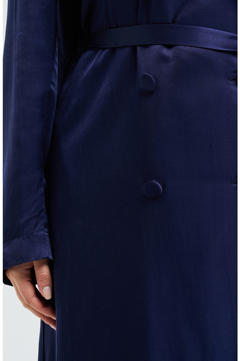 Samantha Satin Trench Coat, Alternate, color, INK