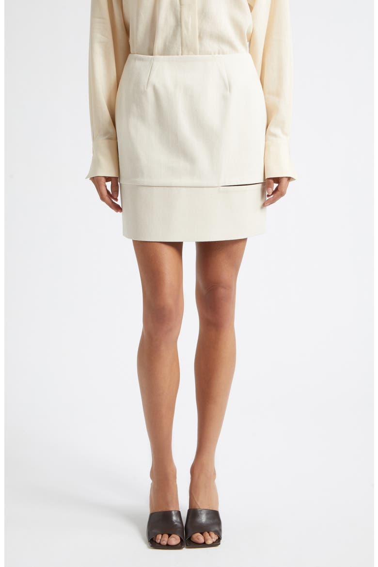 Kira Slash Miniskirt, Main, color, BEIGE