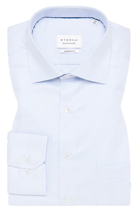 Modern Fit Structured Twill Dress Shirt (Regular & Long)