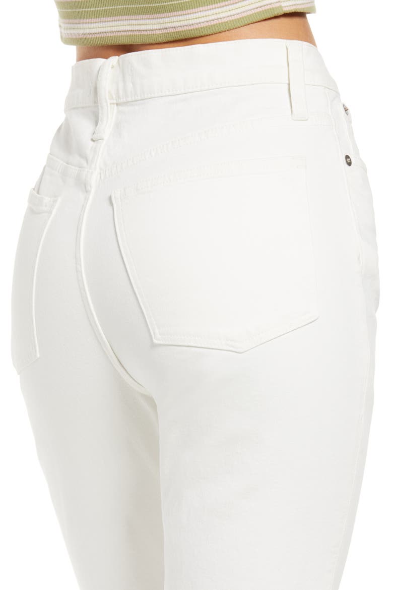 High Waist Slim Boyfriend Jeans, Alternate, color, TILE WHITE