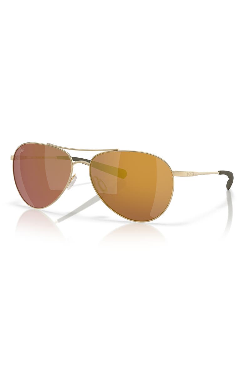 Costa Del Mar 58mm Piper Polarized Pilot Sunglasses, Alternate, color, Brushed Gold/ Gold