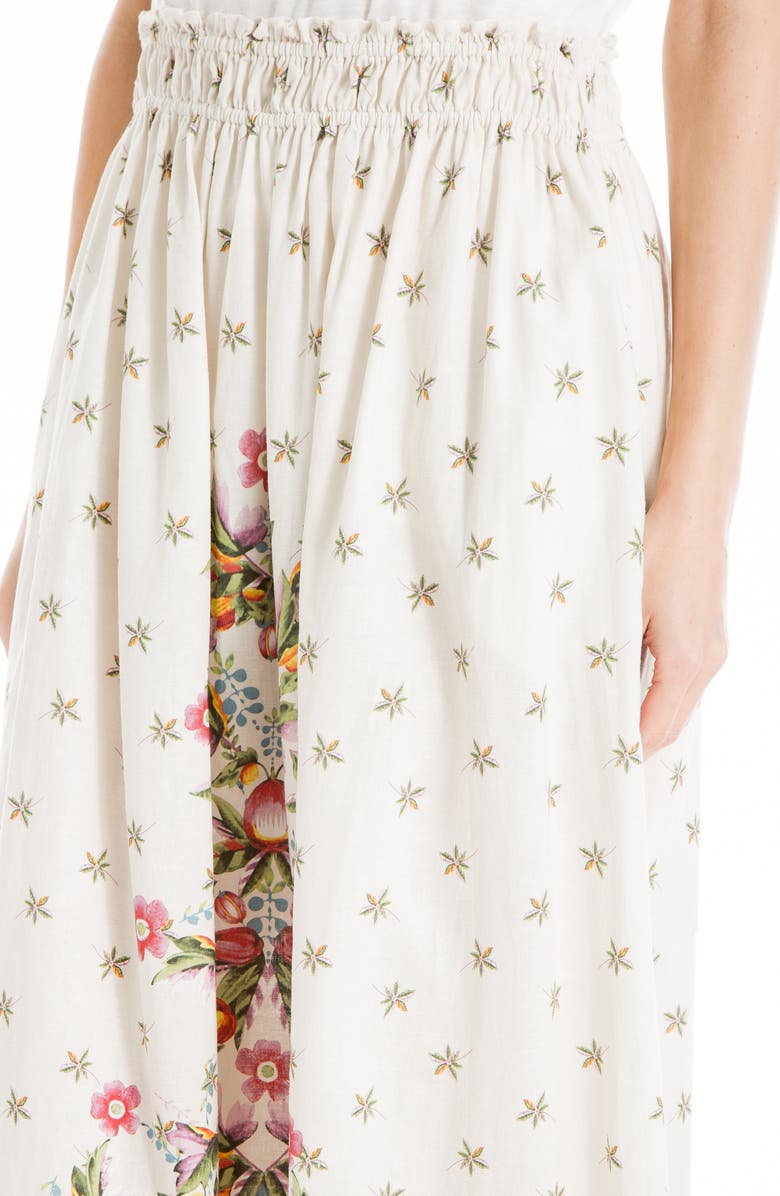 MAX STUDIO Print Linen Blend Midi Skirt, Alternate, color,