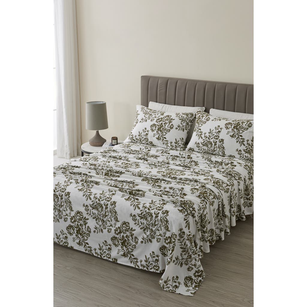 Woven & Weft Turkish Cotton Flannel Winter Floral Sheet Set