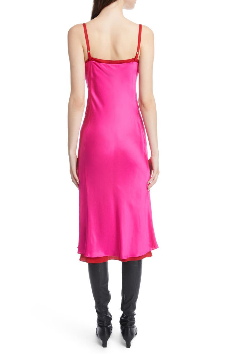 Acne Studios Dasa Layered Cowl Neck Satin Slipdress, Alternate, color, 