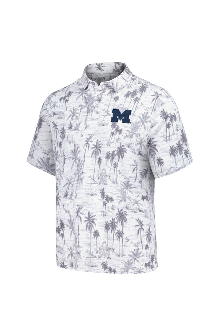 Men's Tommy Bahama Gray Michigan Wolverines Sport Cabana Shores IslandZone Tri-Blend Polo, Alternate, color, Gray