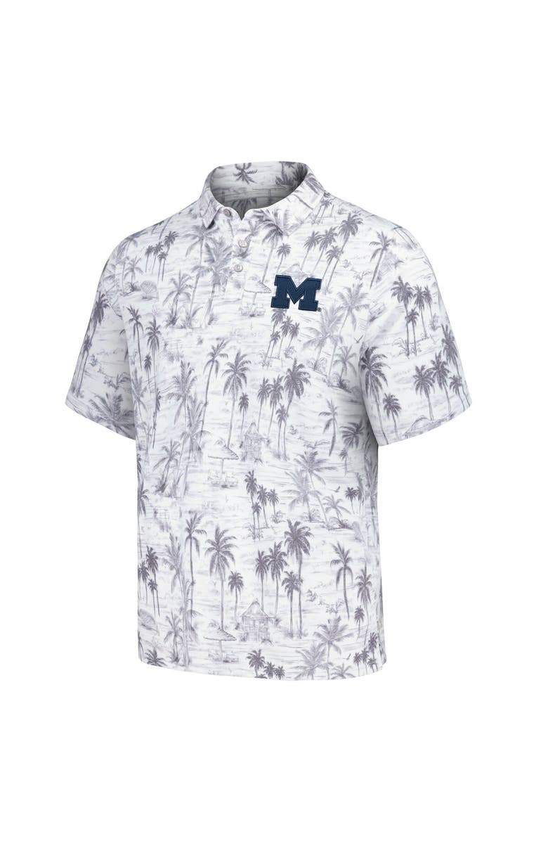 Tommy Bahama Men's Tommy Bahama Gray Michigan Wolverines Sport Cabana Shores IslandZone Tri-Blend Polo, Alternate, color, 