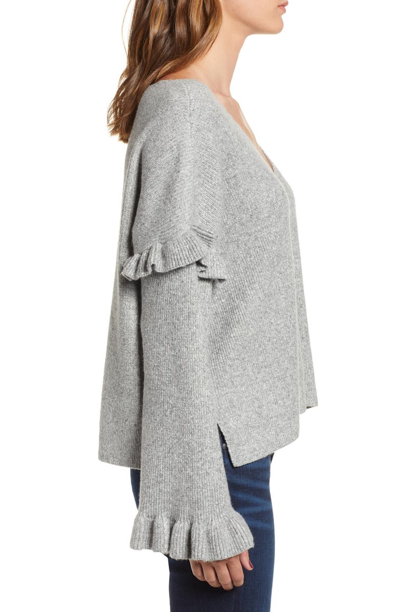 cupcakes and cashmere Ruffle Slouchy Sweater, Alternate, color,