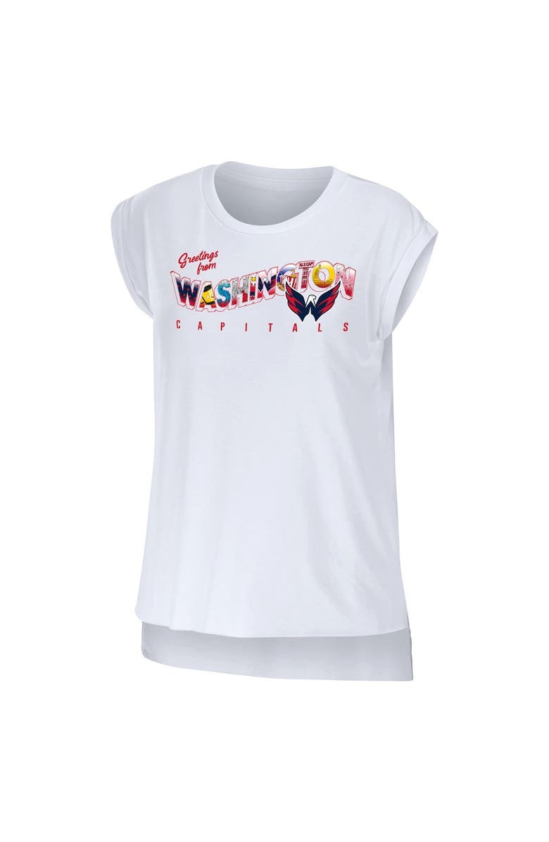 WEAR by Erin Andrews Women's WEAR by Erin Andrews White Washington Capitals Greetings From Muscle T-Shirt, Alternate, color, White