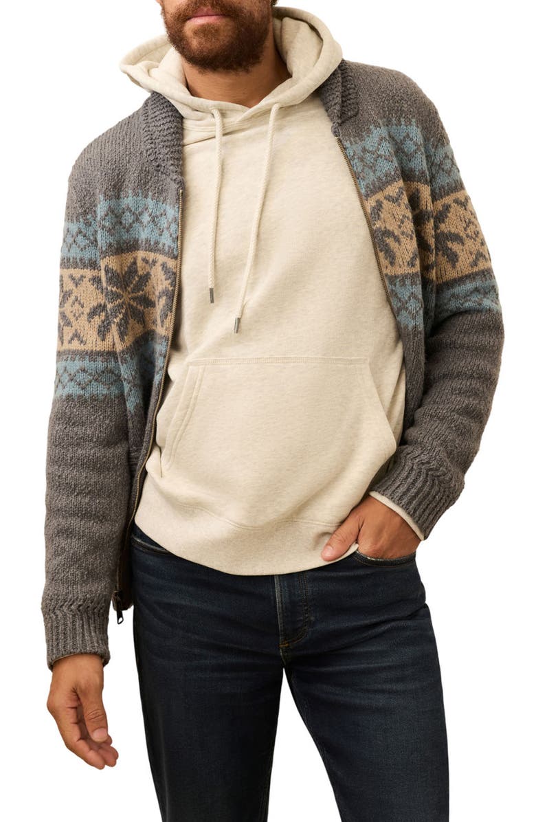 Faherty Surf to Snow Zip-Up Cardigan, Main, color, Iron Coast
