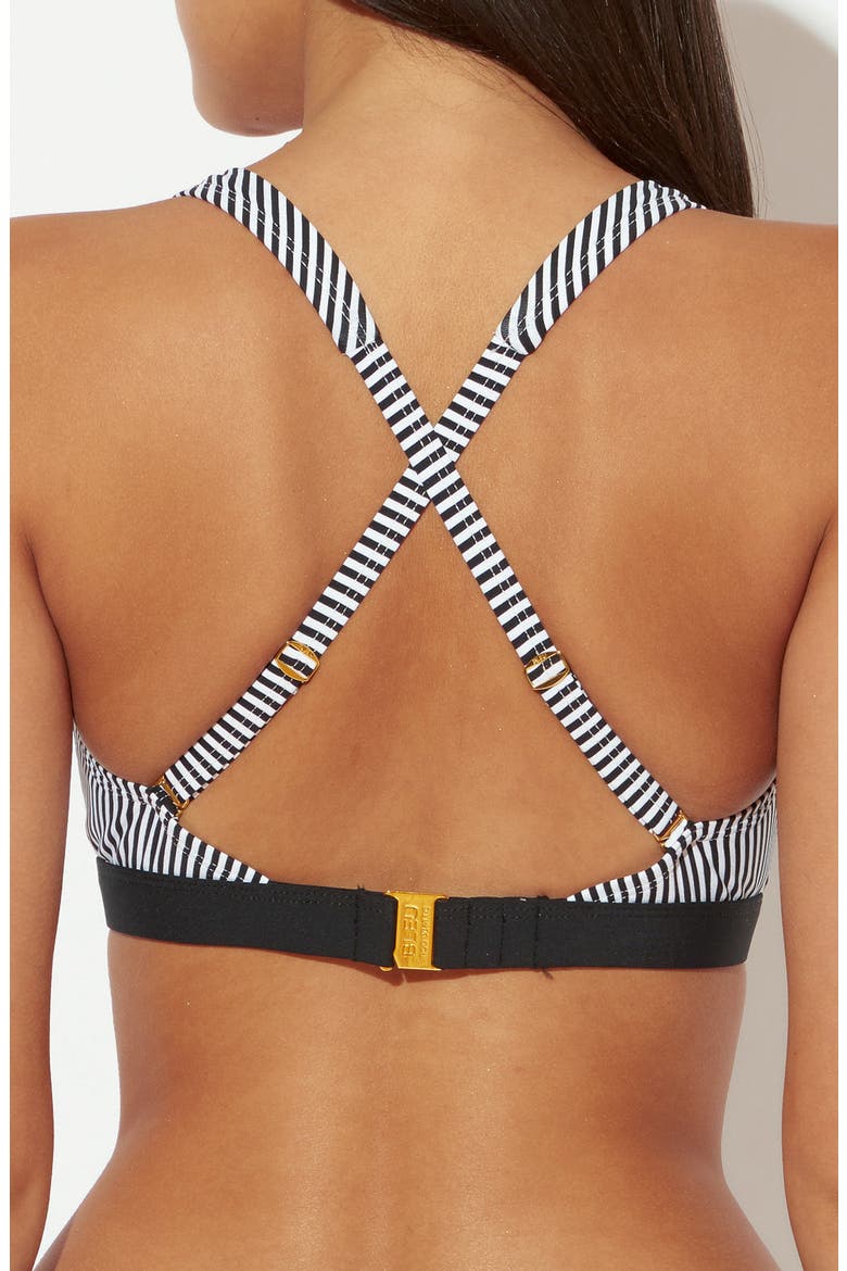 Inside the Lines Underwire Bikini Top, Alternate, color, BLACK