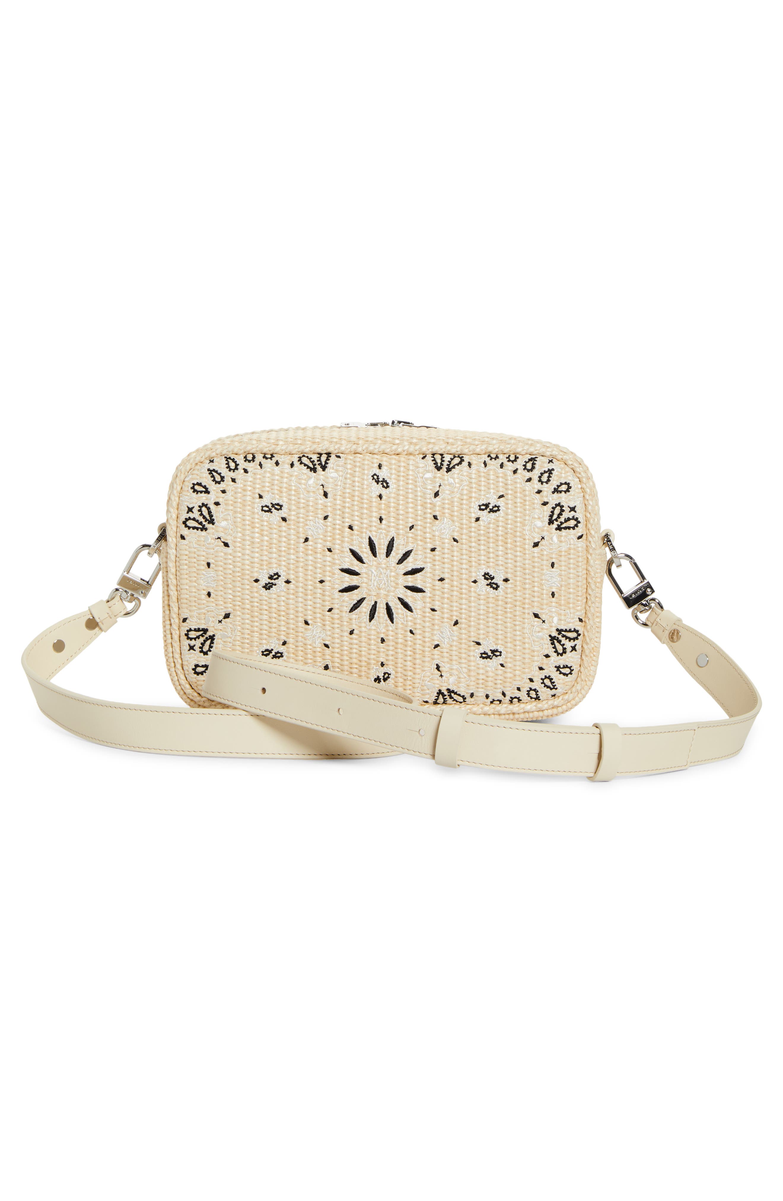 AMIRI Bandana Embroidered Camera Bag, Alternate, color, Alabaster