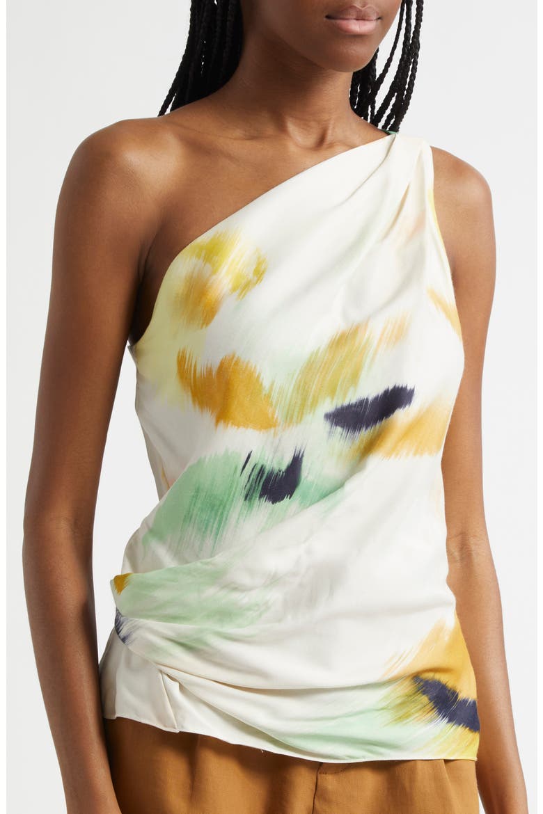 Aster Abstract Print One-Shoulder Top, Alternate, color, FLORAL MUL