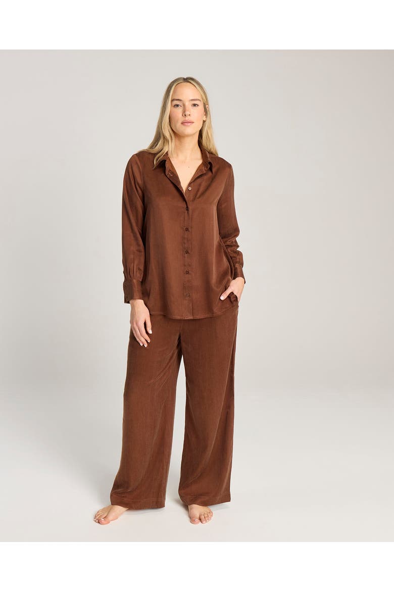 Eco-Luxe Midi Shirt, Alternate, color, Cocoa