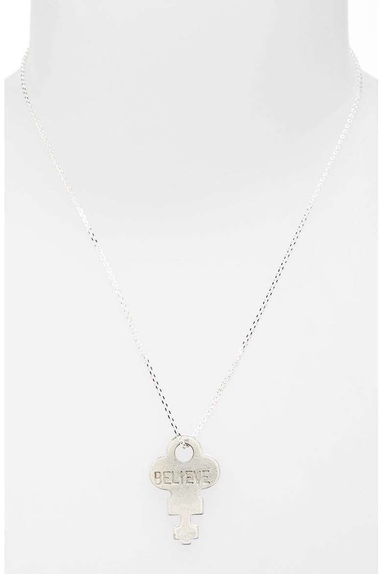Dainty Classic Hope 18-Inch Gold Key Pendant Necklace, Alternate, color, SILVER