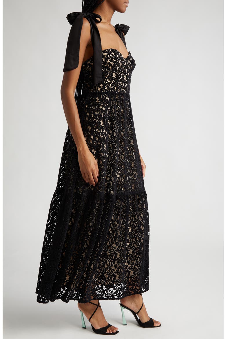 Velvet Lace Gown, Alternate, color, BLACK