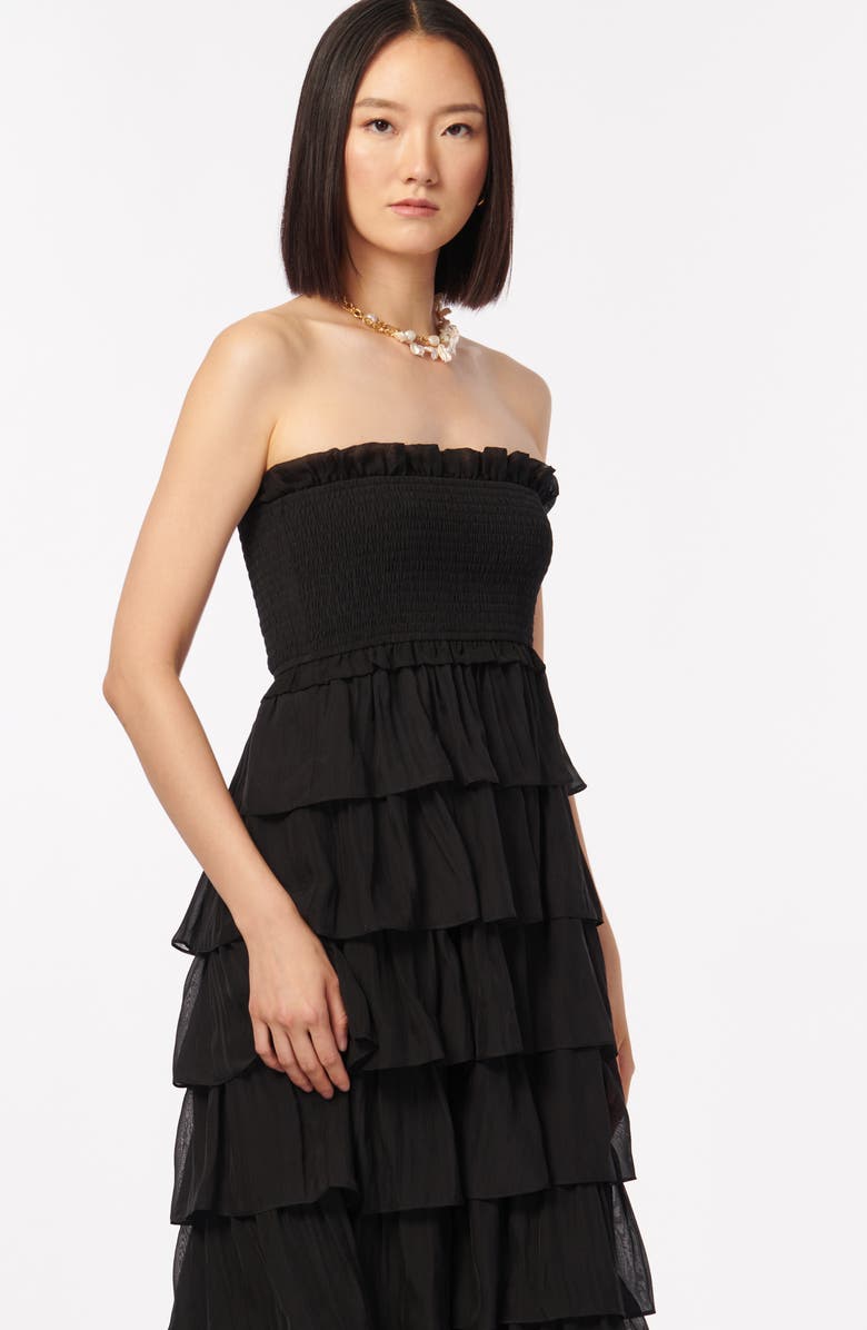 CAMI NYC Stella Smock Bodice Strapless Maxi Dress, Alternate, color, 