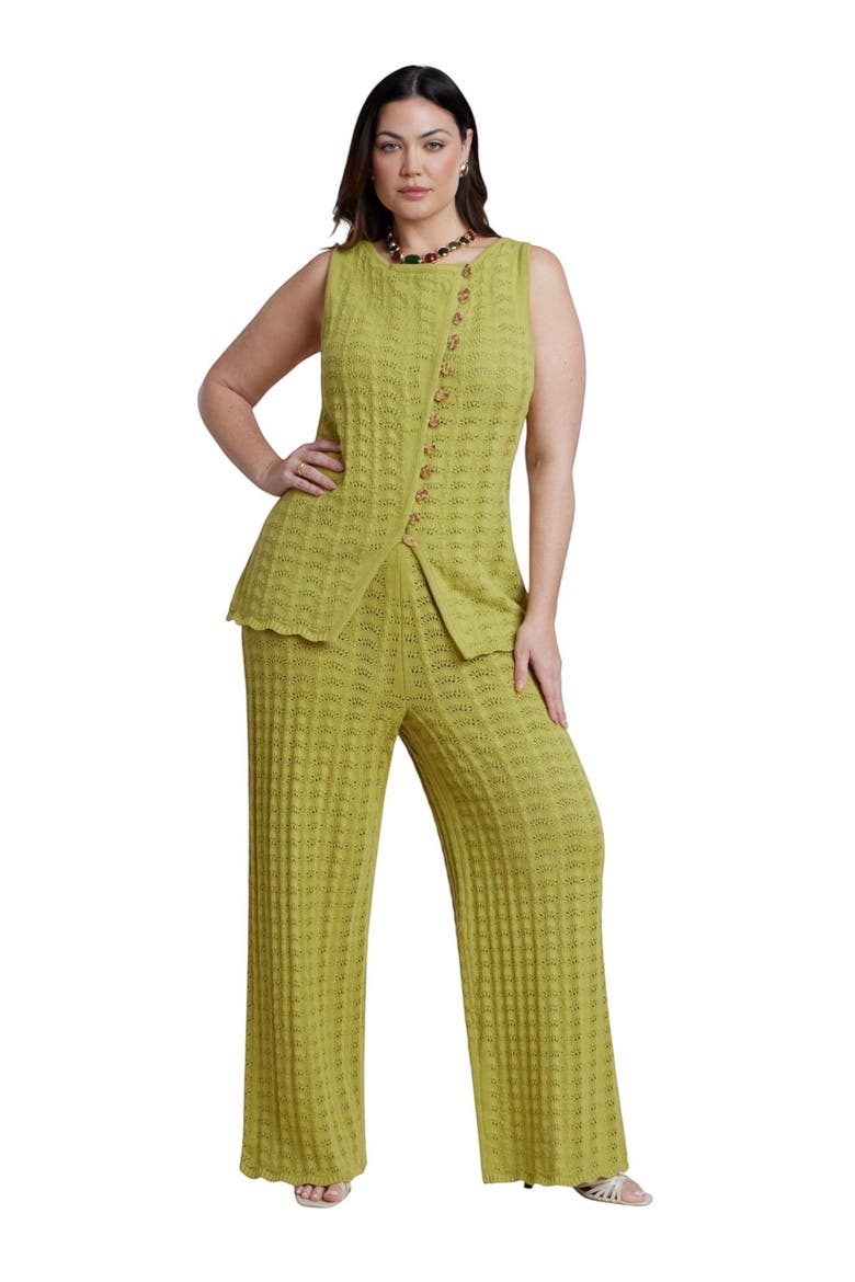 Pointelle Stitch Sweater Vest, Alternate, color, LENTIL SPROUT