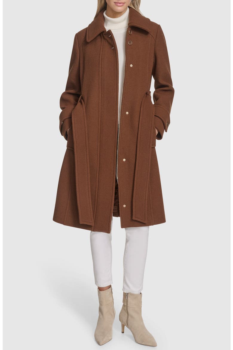 Lawley Wool Blend Belted Trench Coat, Alternate, color, CLAY