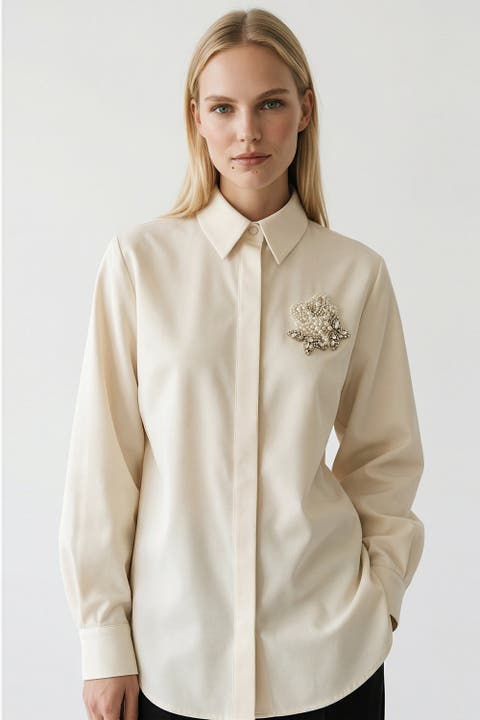 Hallie Embroidered Cotton Shirt