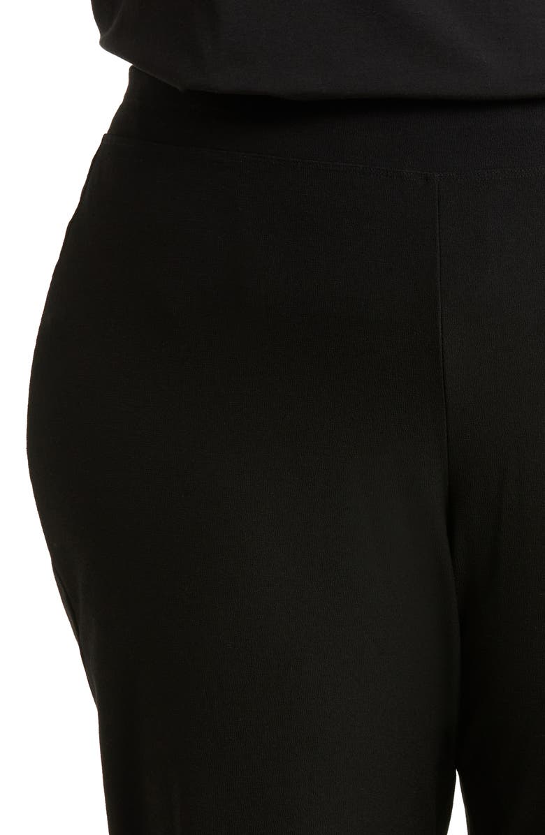 Eileen Fisher High Waist Slim Ankle Pants, Alternate, color, Black