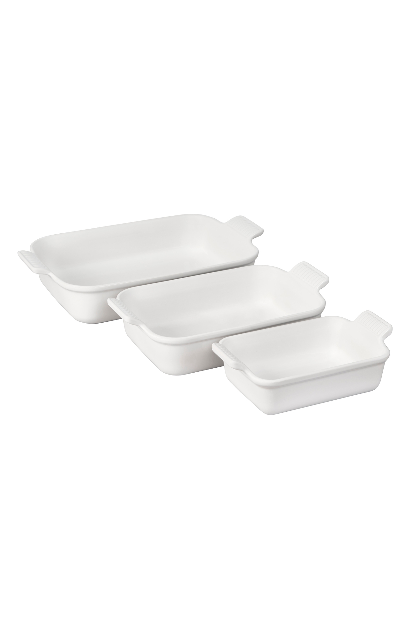 Le Creuset The Heritage Set of 3 Rectangular Baking Dishes - White