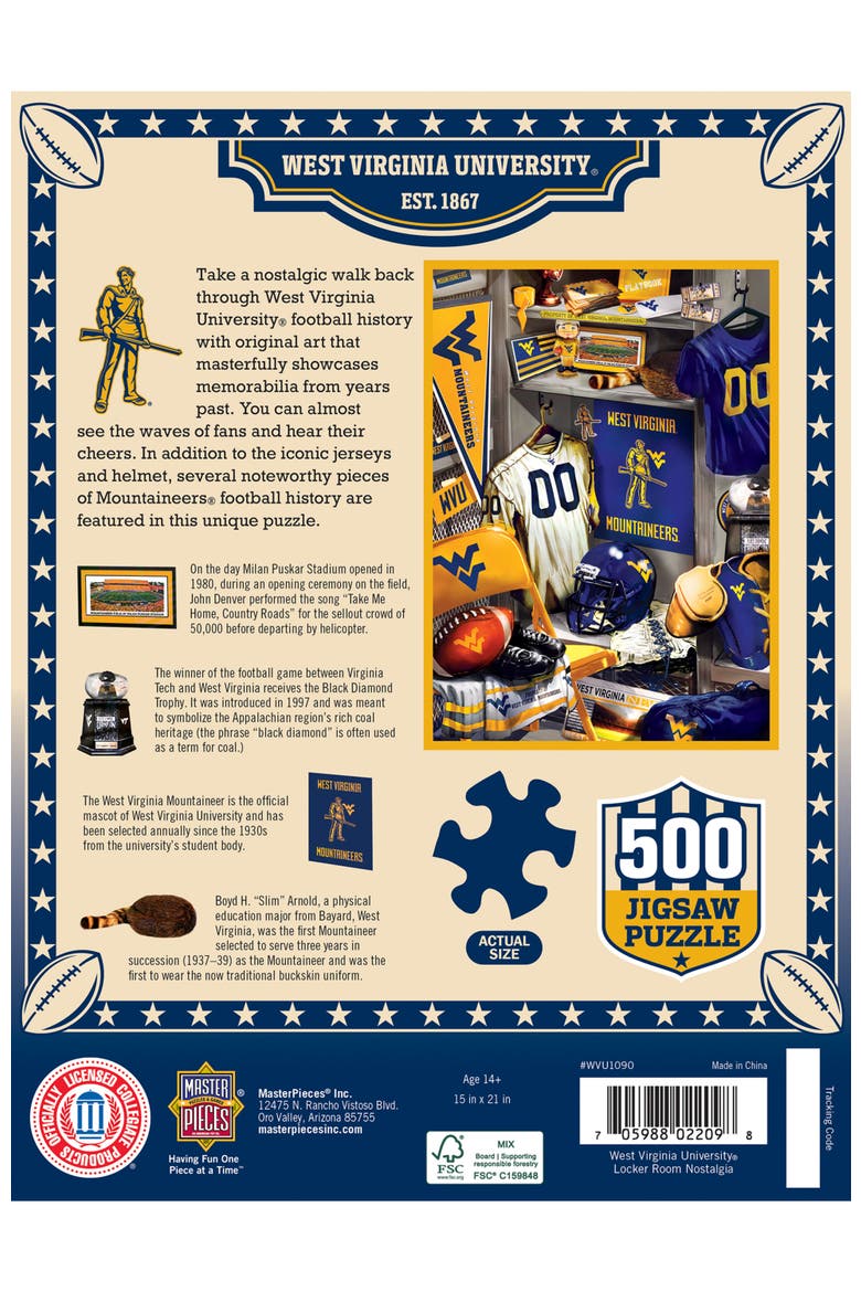 West Virginia Locker Room 500pc Puzzle, Alternate, color, Multicolor