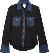 Cinq à Sept Aliza Denim Trim Shirt