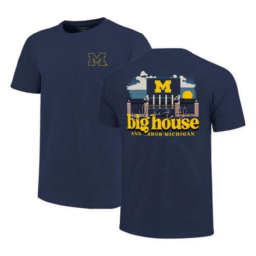 Image One Navy Michigan Wolverines Big & Tall Stadium Gates Hyper Local Core T-shirt In Blue