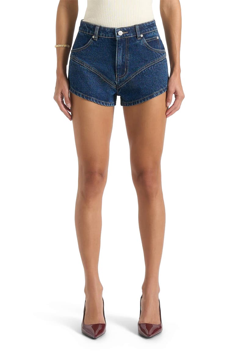 Lore Contour Denim Mini Shorts, Main, color, Indigo