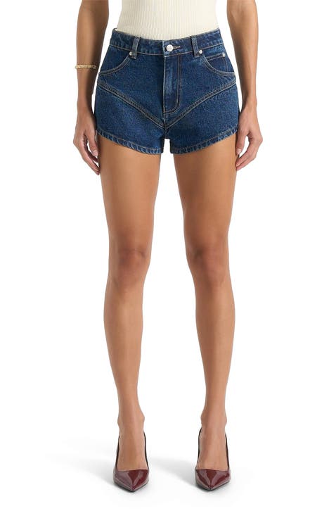 Lore Contour Denim Mini Shorts