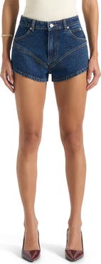 Manière De Voir Lore Contour Denim Mini Shorts