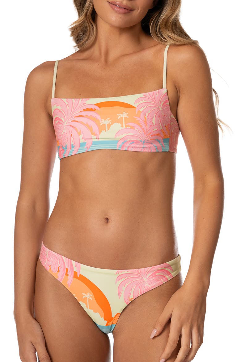 Scape Pastel Mirage Reversible Bikini Top, Alternate, color, OPEN GREEN