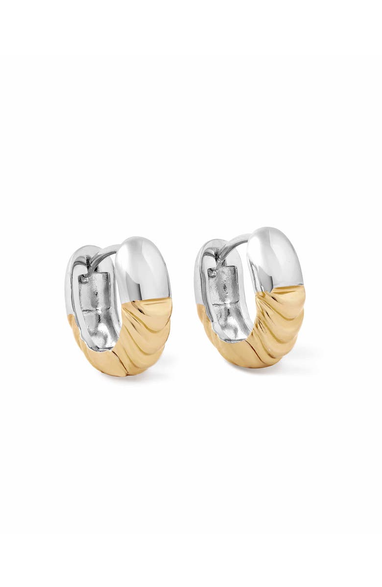 Astley Clarke Aurora Weave Mixed Metal Hoop Earrings, Main, color, Gold