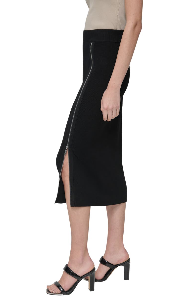 DKNY Zipper Slit Midi Sweater Skirt, Alternate, color,