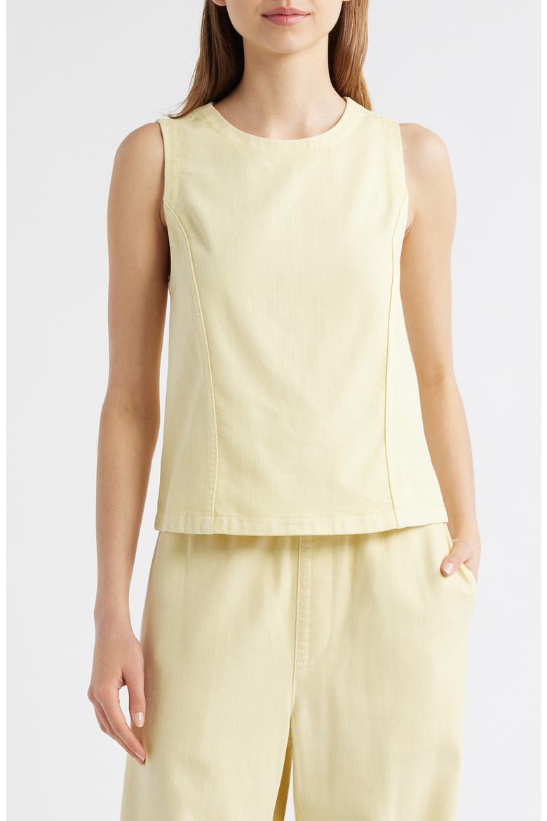 Myla Ultra Featherweight Sleeveless Denim Top, Main, color, PASTEL YELLOW