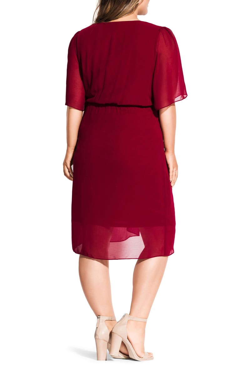 Twist Love Dress, Alternate, color, RUBY