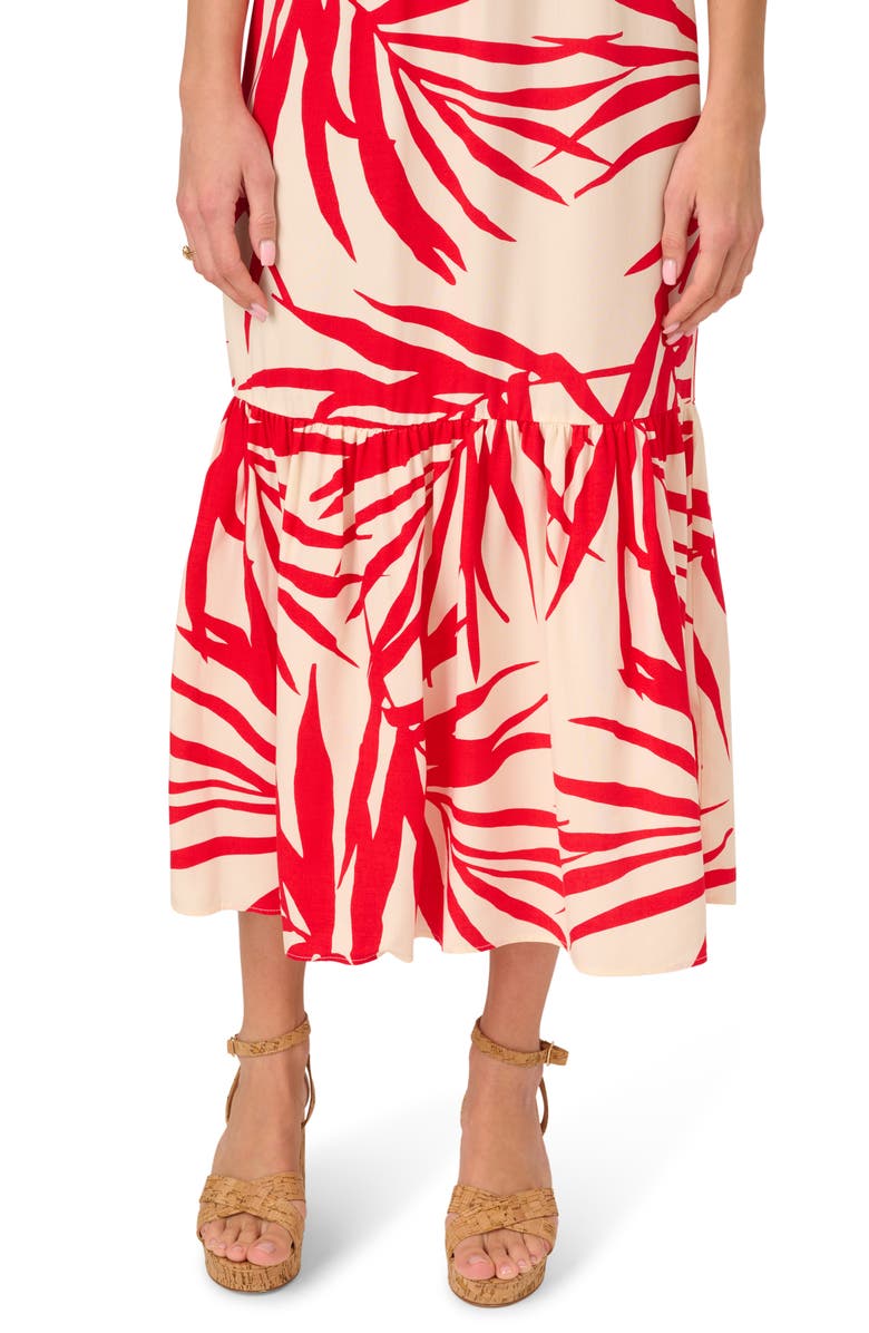 Adrianna Papell Leaf Print Dress, Alternate, color, 