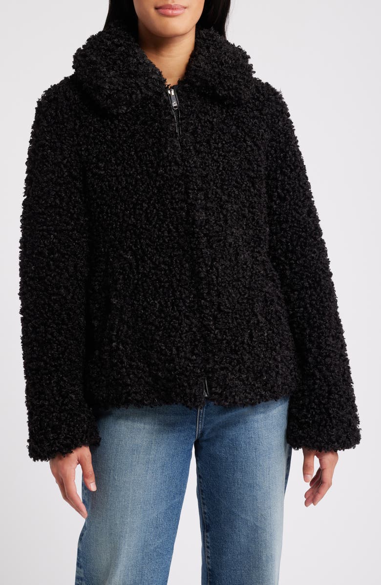 Sam Edelman Faux Fur Jacket, Main, color, Black