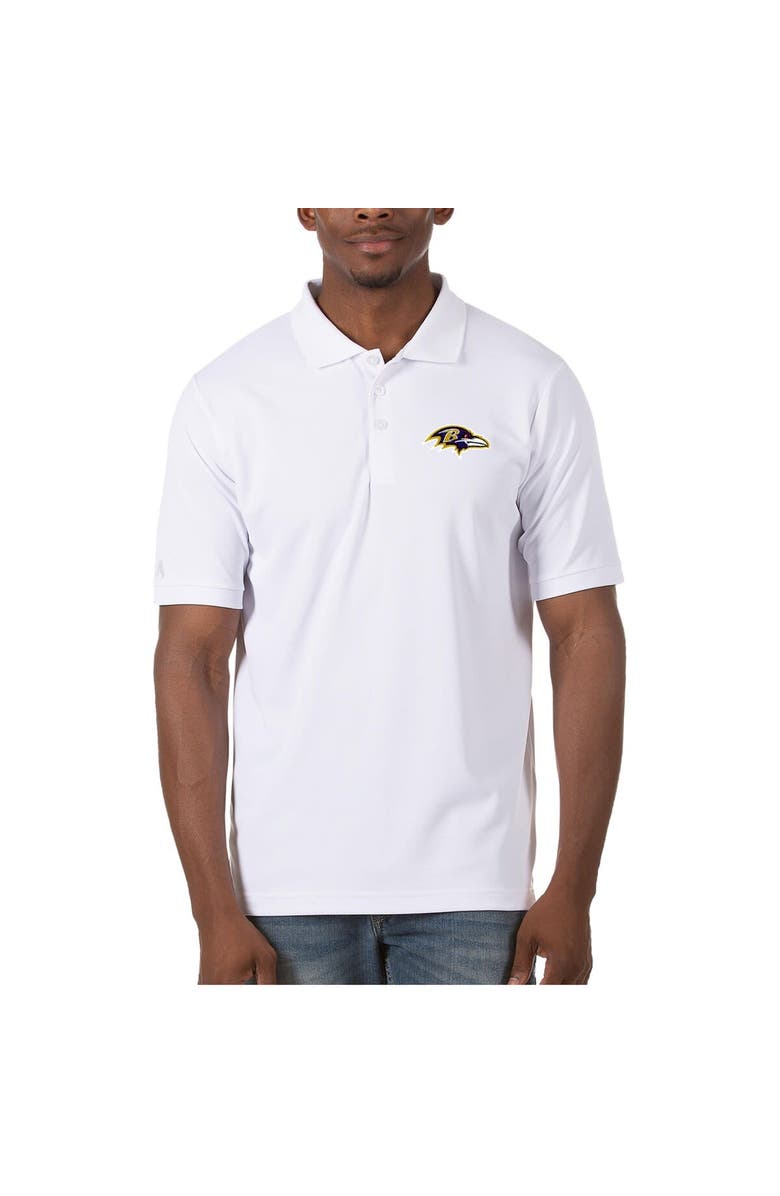 ANTIGUA Men's Antigua White Baltimore Ravens Legacy Pique Polo, Main, color, 