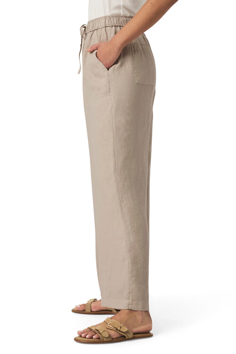 Stella Linen Drawstring Pants, Alternate, color, FAWN