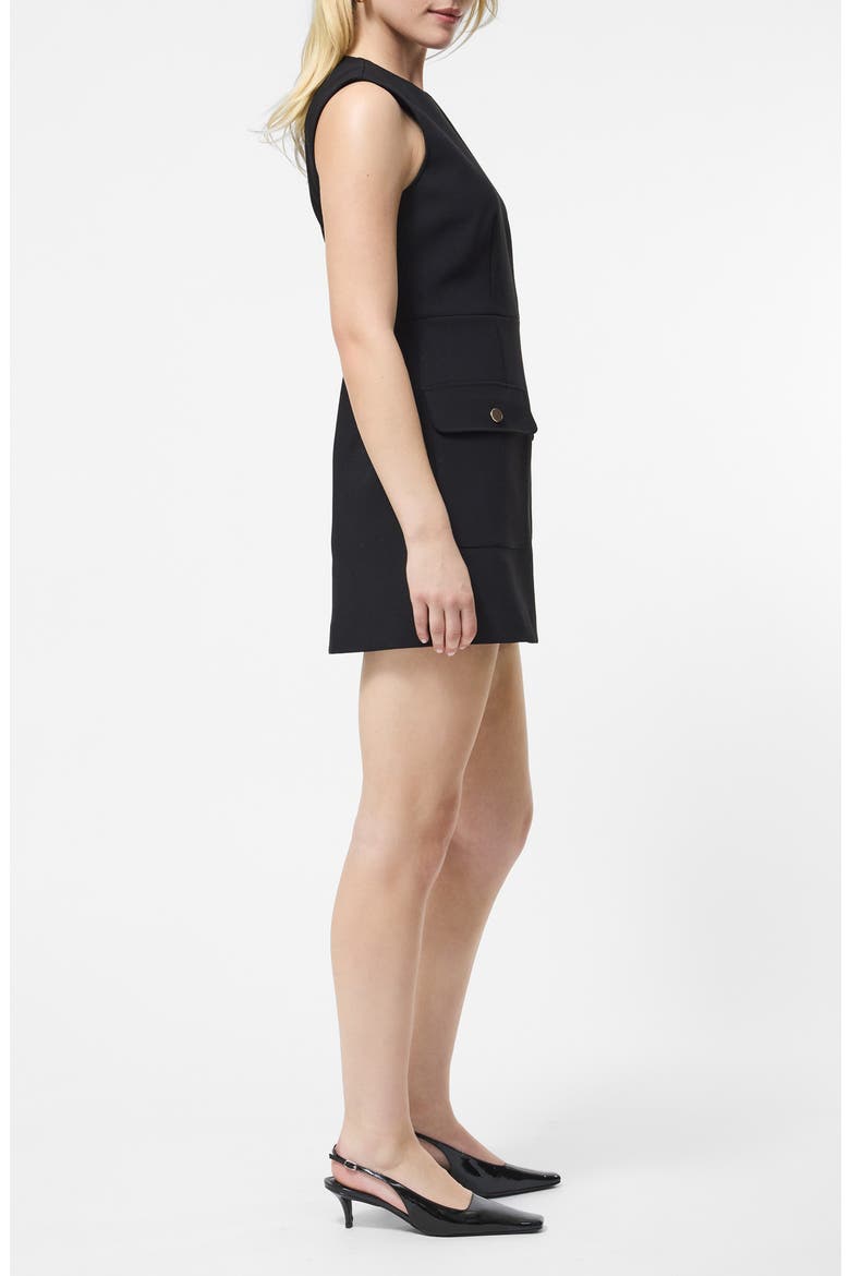 Azra Sleeveless Dual Pocket Twill Minidress, Alternate, color, 01-BLACK