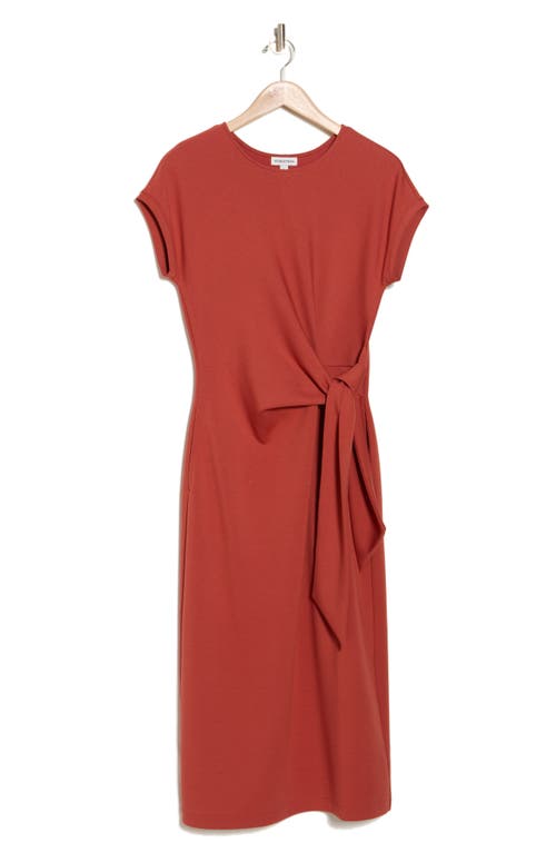 Nordstrom Tie Waist Midi Dress In Rust Spice